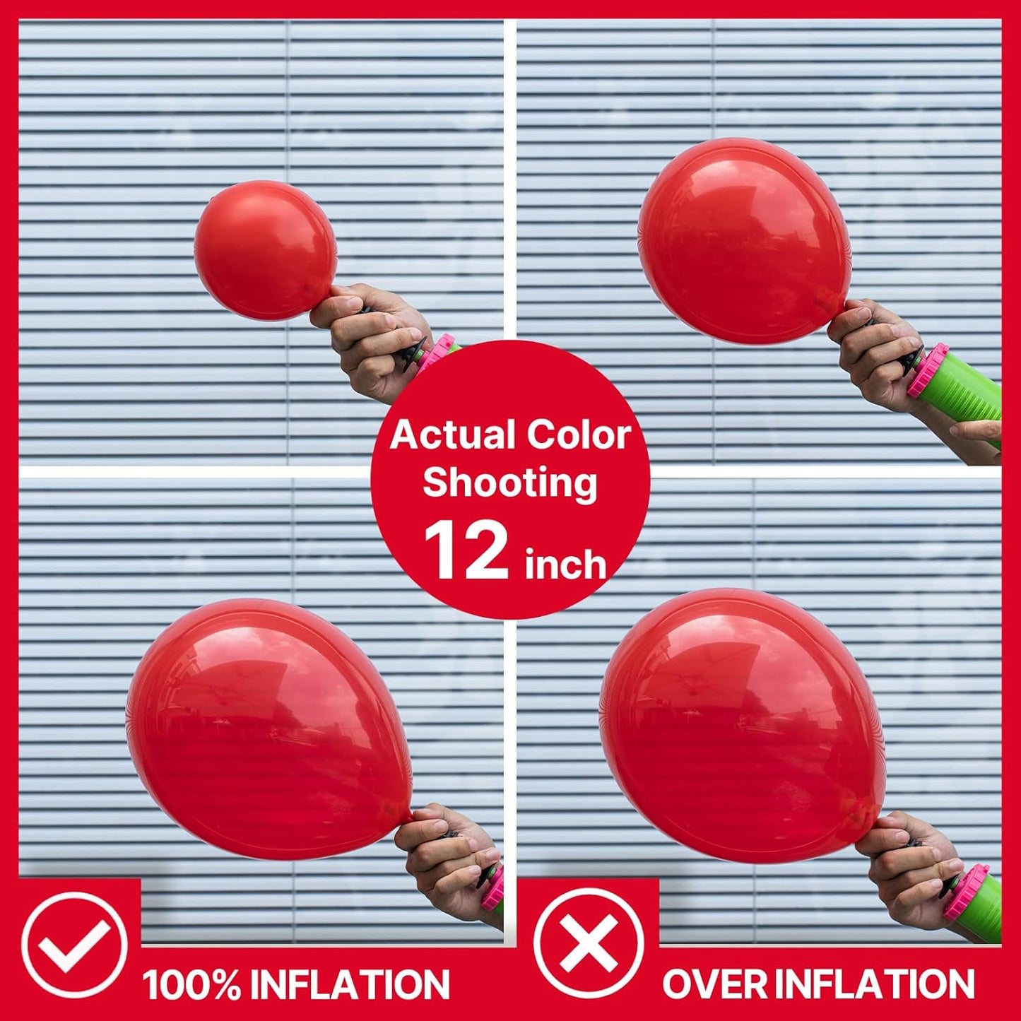 PartyWoo Red Balloons 101 pcs 12 Inch Matte Red Latex Helium Balloons for Graduation Wedding Independence Day Valentine's Day Memorial Day Christmas Engagement Birthday Party Decorations Red-Y57