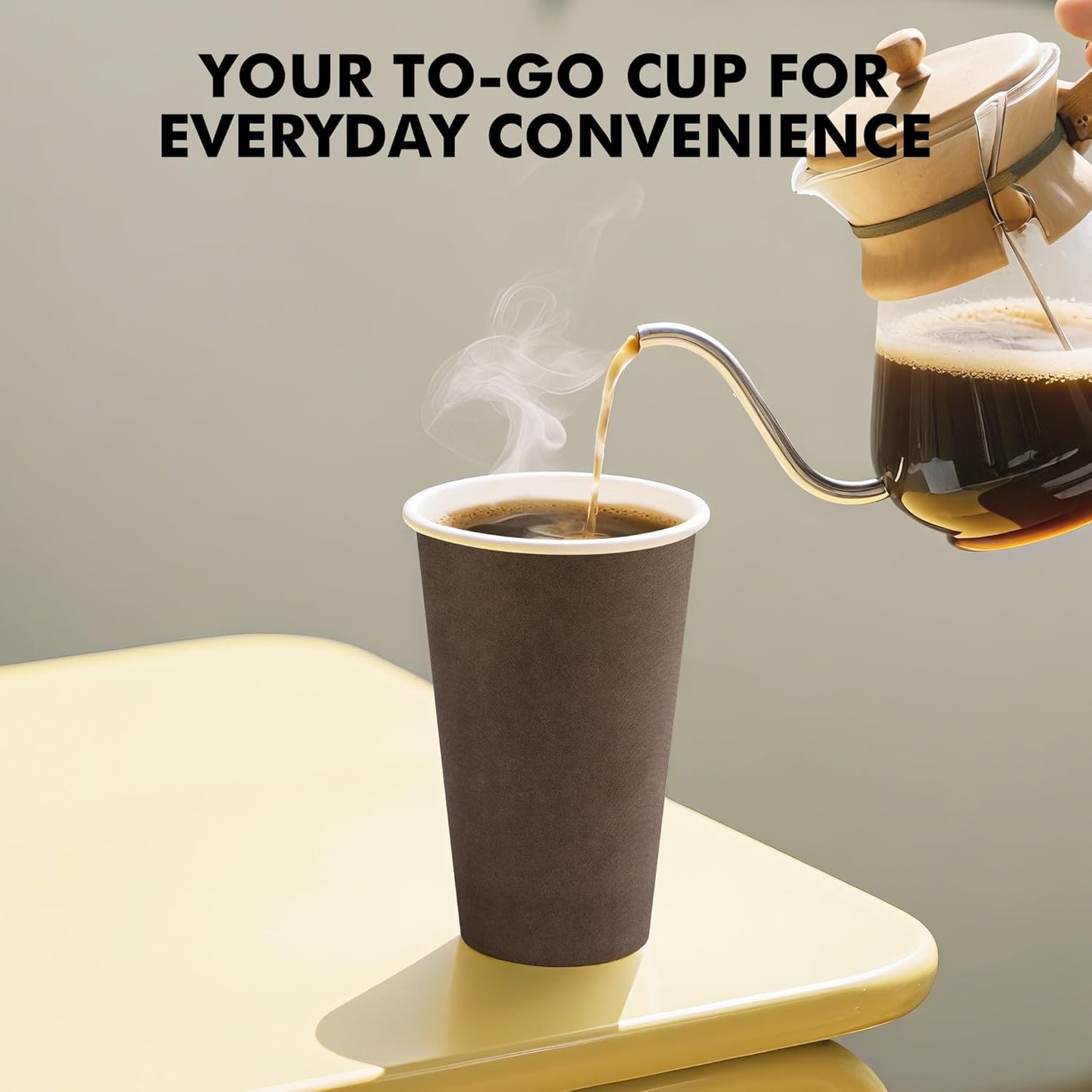16 oz Disposable Coffee Cups with Lids 100 Pack, Hot Paper Coffee Cups with Lids, To Go Cup with Lid