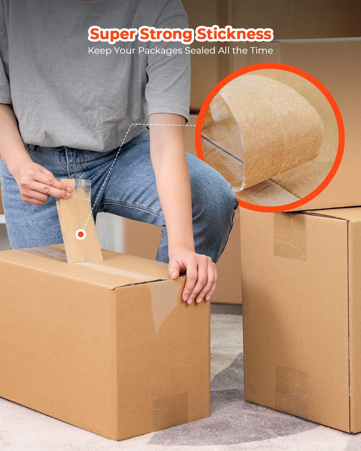 MUNBYN Tape, Heavy Duty Shipping Packing Clear Tape Refill for Dispenser with Total 540 Yards, 2.7mil, 2.83inch *90 Yard(Per Rolls) Great for Shipping Packing Moving Mailing Office Storage