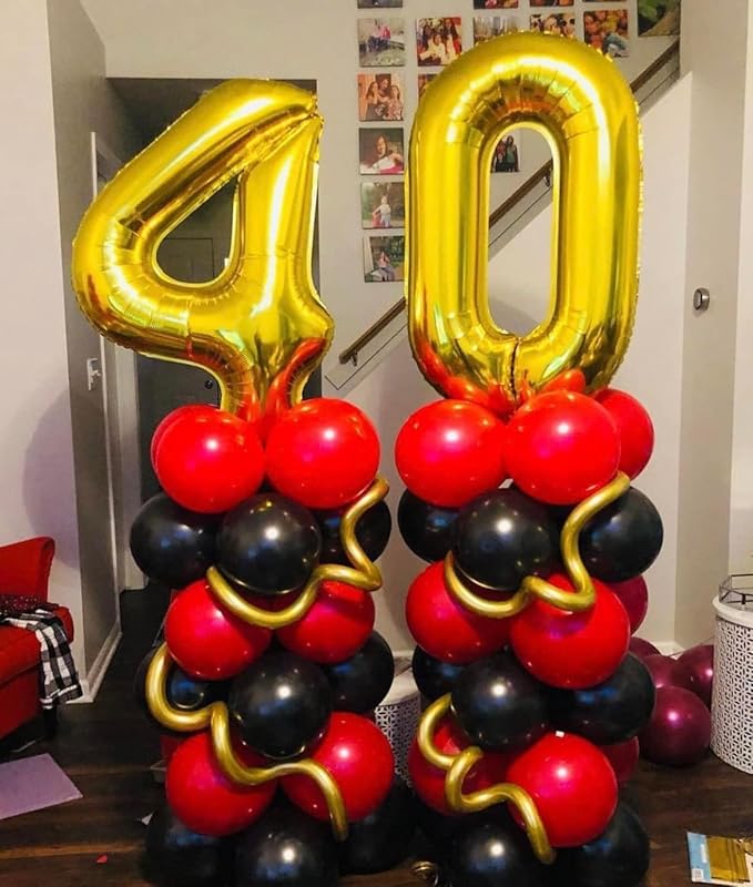 Gold Number 50 Balloon 40 inch, 50 Number Balloons, 50th Gold Birthday Decorations, 50 Year Old Women Men Golden Party Supplies