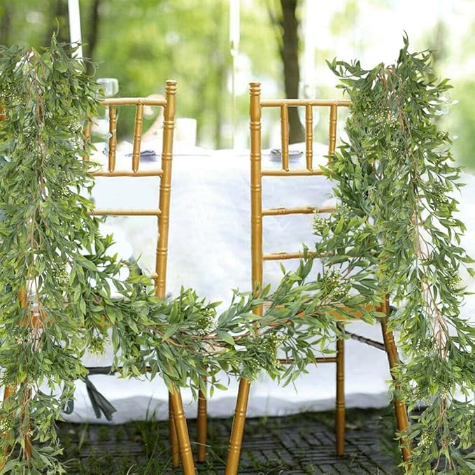 Briful 5ft Long Artificial Boxwood Garland, Realistic Greenery Garland for Door Mantle, Eucalyptus Garlands for Farmhouse Home Centerpiece Table Decor