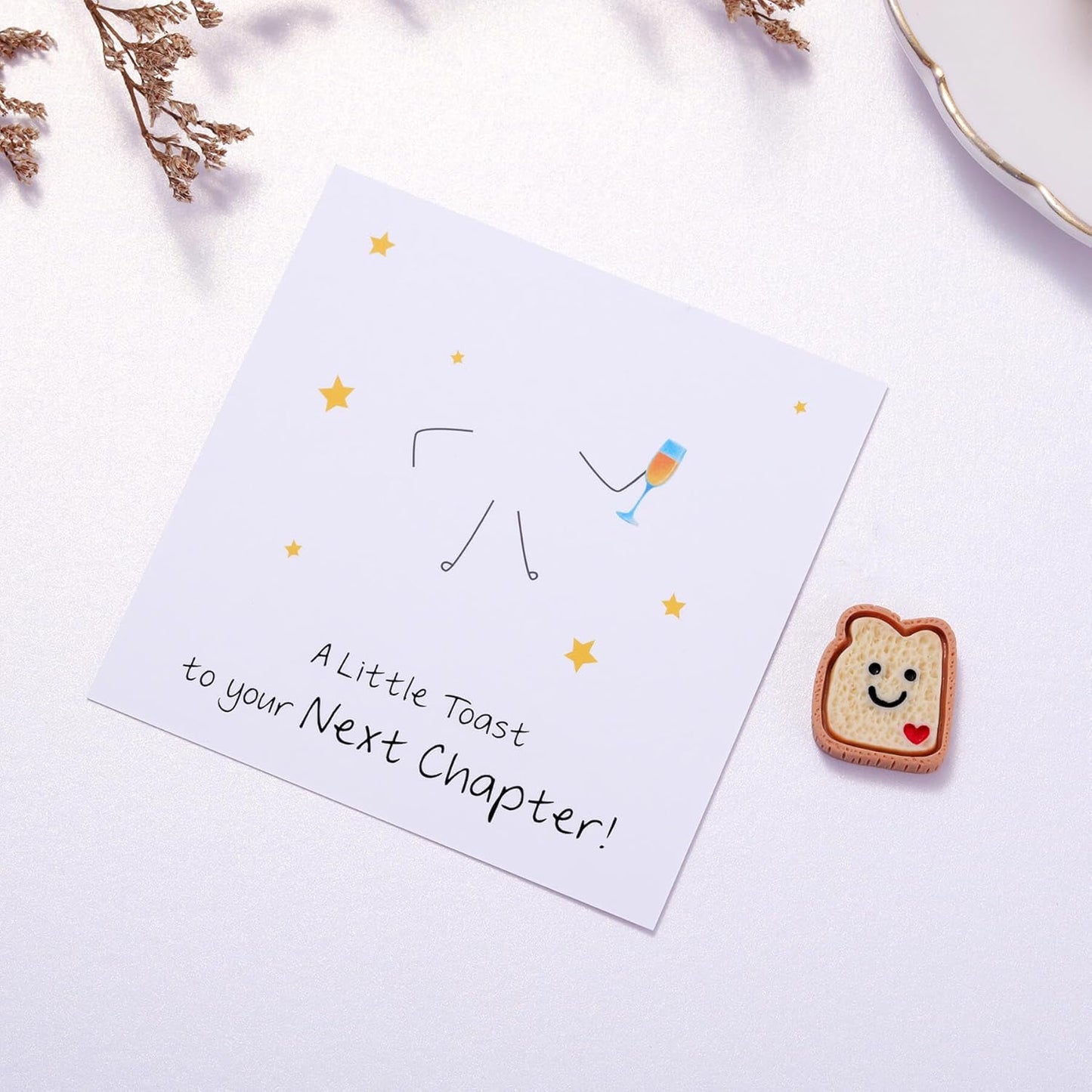 Funny NEXT CHAPTER Toast Token Gift for Women - Graduation, New Job, Divorce, College Fresh Start Gift for Her, Coworker Leaving Card Colleague Gifts, Novelty New Beginnings Keepsake