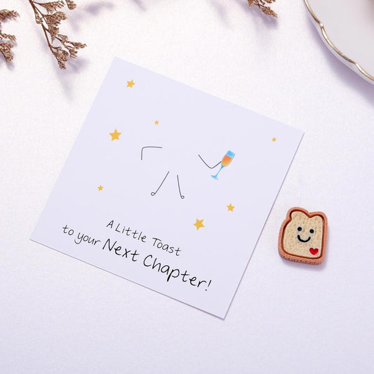 Funny NEXT CHAPTER Toast Token Gift for Women - Graduation, New Job, Divorce, College Fresh Start Gift for Her, Coworker Leaving Card Colleague Gifts, Novelty New Beginnings Keepsake