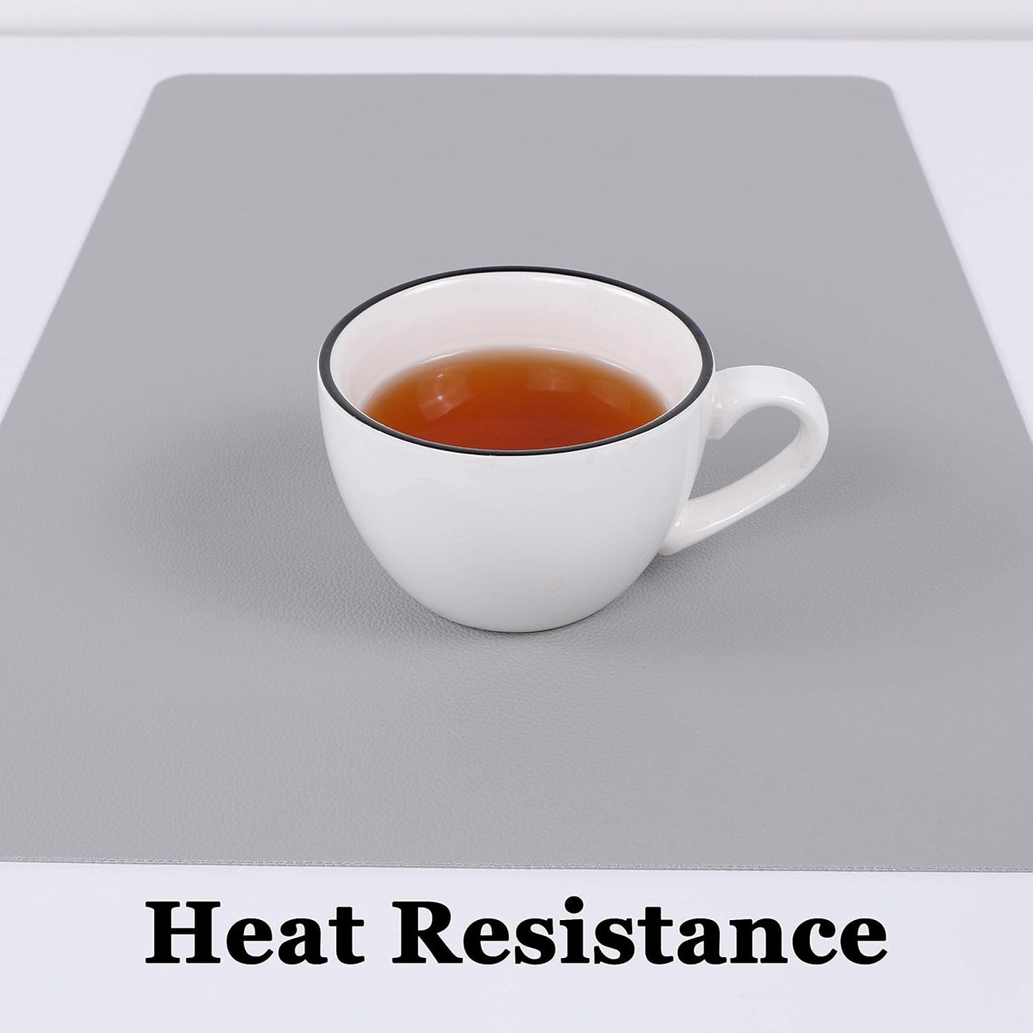 Wipeable Placemats Leather Table Mats Waterproof Heat-Resistant Easy to Clean for Dining Table Set Kitchen Table (4, Slate Grey)