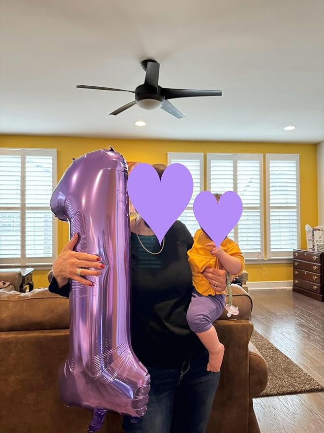 Number Balloons 1, 40 Inch Ballons for Girl Boy 1st 1 11 21 Birthday Decorations Baby Shower Photo Shoot, Purple One Balloons
