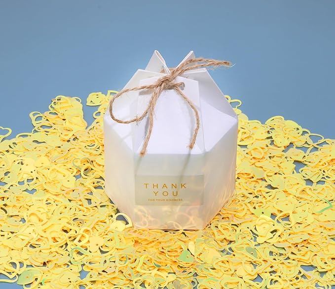 ONLYKXY 1200Pcs Love Heart Shaped Confetti, Table Wedding Decoration, Glitter Confetti for Wedding Party (Glitter Yellow)
