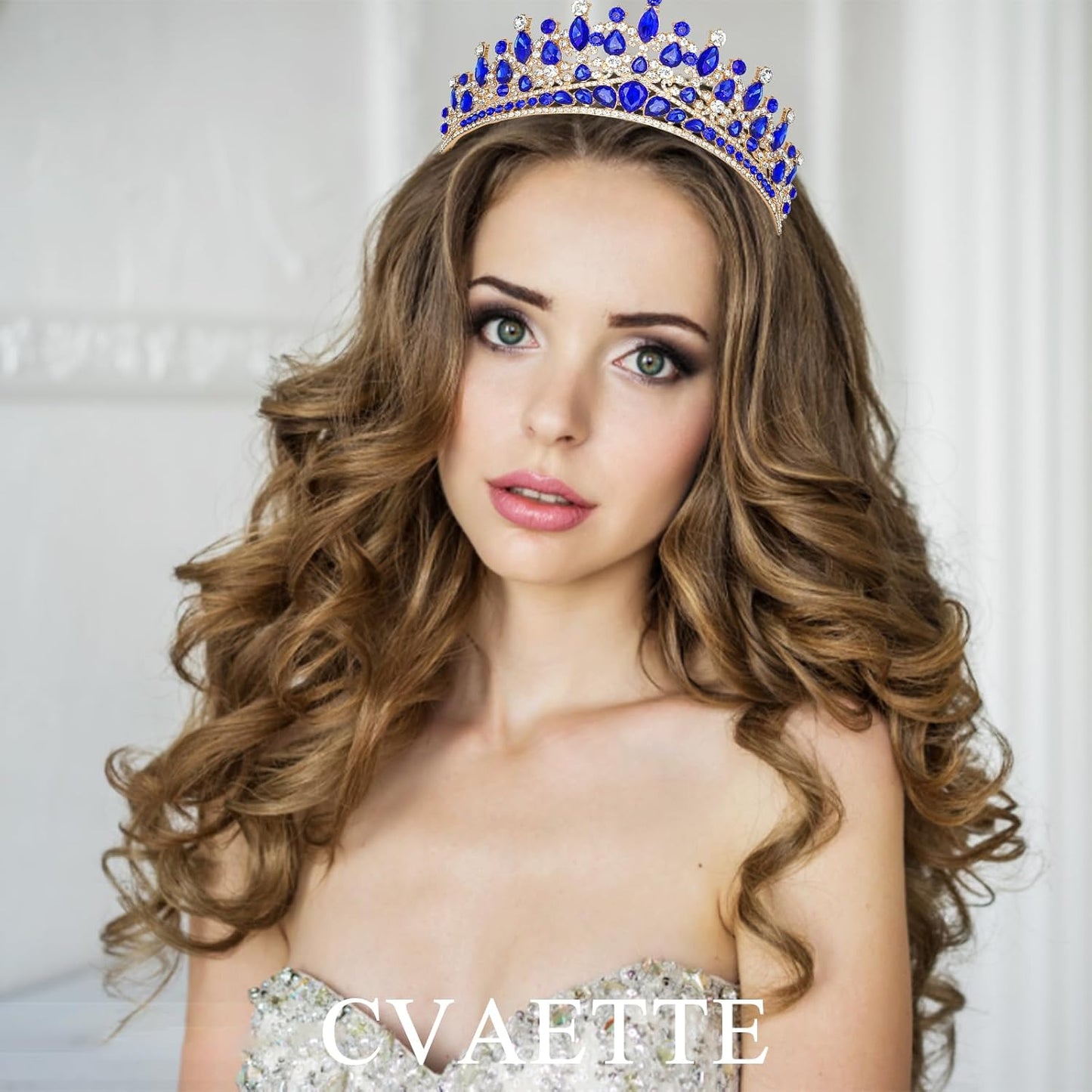 CAVETEE Birthday Crowns for Girls, Blue Tiaras and Crowns for Women and Girls Princess Crown and Tiara for Birthday Queen Parties Pageant Prom
