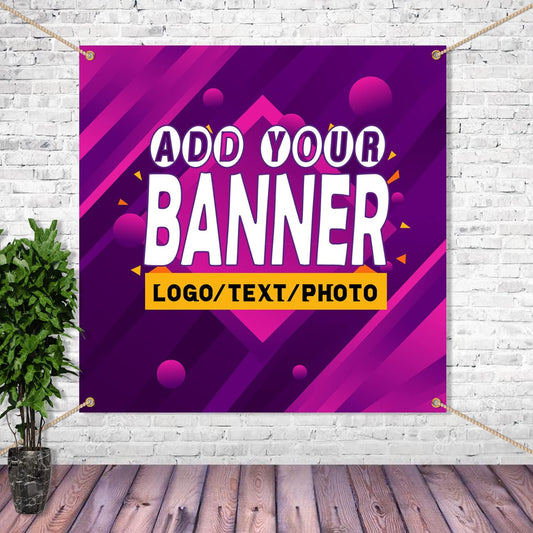 Custom Banners and Signs Personalized Banner Custom Photo/Text/Logo Banner Customize Banners for Parties Business Birthday Customize for Outdoor(4'x4')