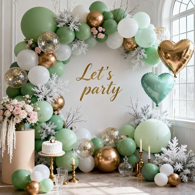 Patimate Sage Green Balloons 100 Pack 12 inch Olive Green Latex Party Balloons for Birthday Wedding Decor Safari Baby Shower Jungle Woodland Party Decorations Arch Garland