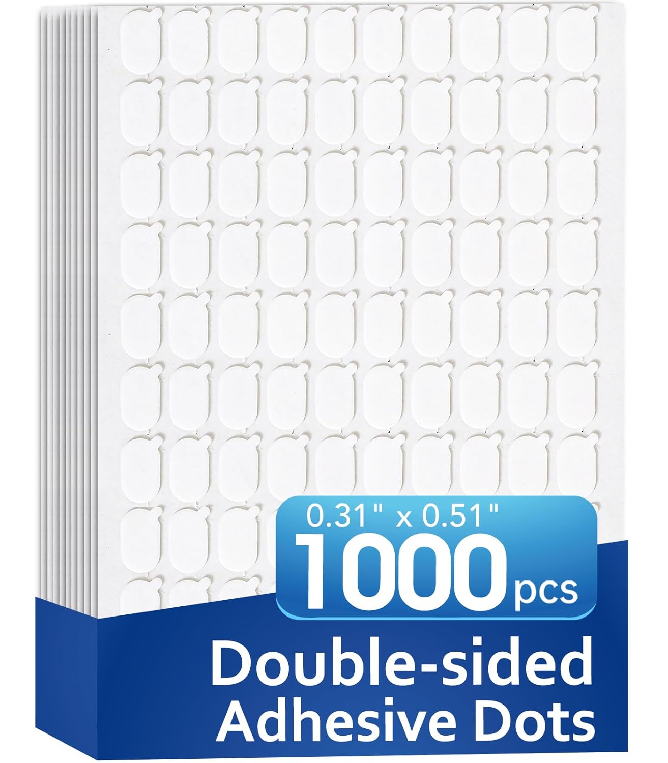 AROIC 1000 Pcs Double Sided Sticky Dots, Easy to Peel Nano Adhesive Dots, Clear Removable Sticky Tack, Strong Adhesive Gel Double Sided Tape Dot for Balloons, Posters, Home, Office, DIY Crafts