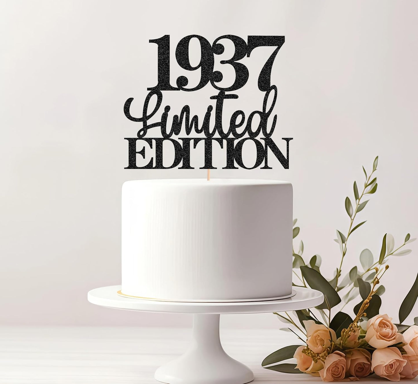 Limited EDITION 1937 Cake Topper - Black Glitter Happy 88th Birthday Party Cake Decoration Supplies, Cheer to 88 Years Cake Bunting Decor for 88th Birthday Party Photo Booth Props