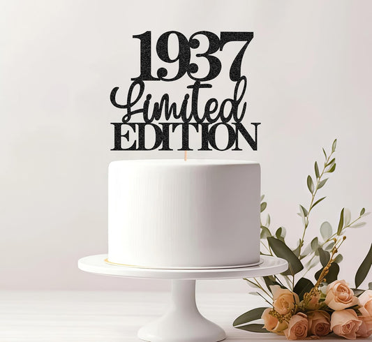Limited EDITION 1937 Cake Topper - Black Glitter Happy 88th Birthday Party Cake Decoration Supplies, Cheer to 88 Years Cake Bunting Decor for 88th Birthday Party Photo Booth Props