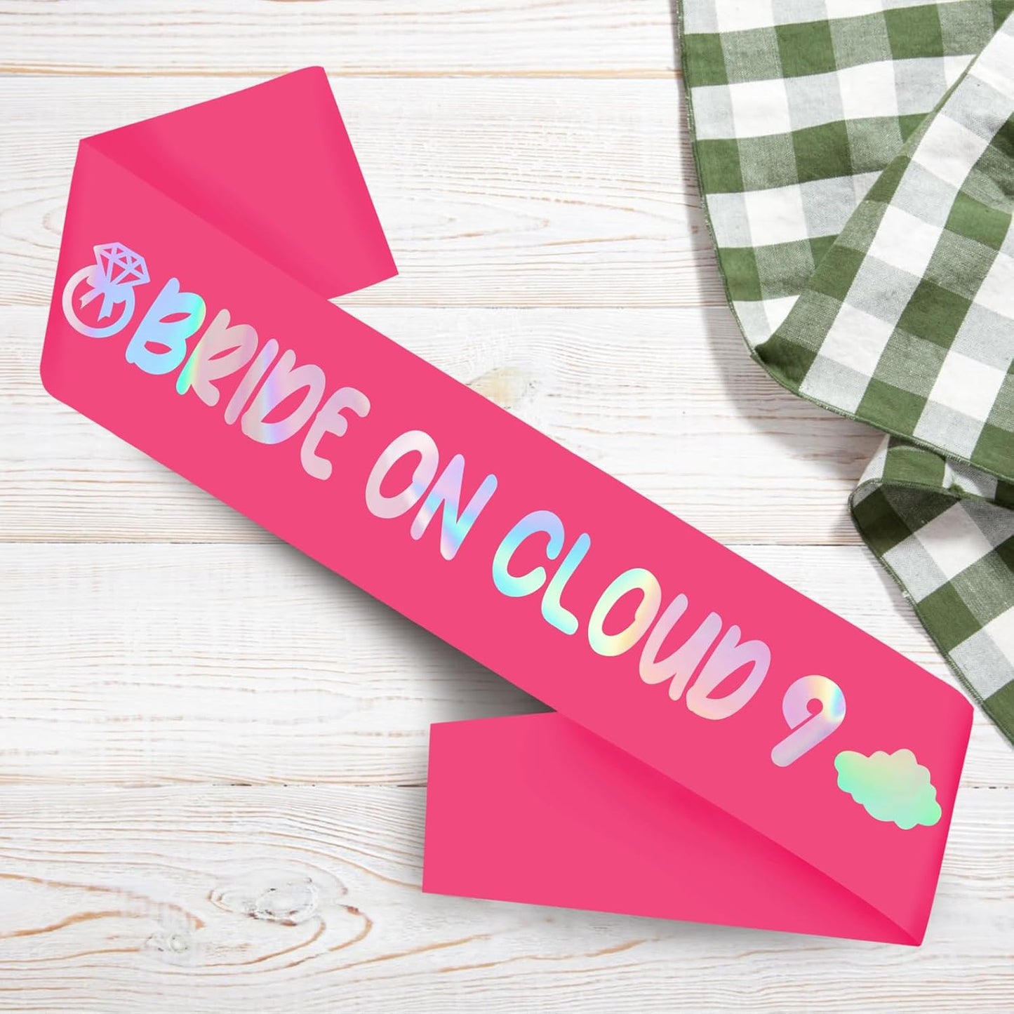 Bride On Cloud 9 Bachelorette Sash, Hot pink Bride to be Sash, Bachelorette Party Sash for Bridal Shower Engagement Wedding Party, Hen Party Decorations Supplies