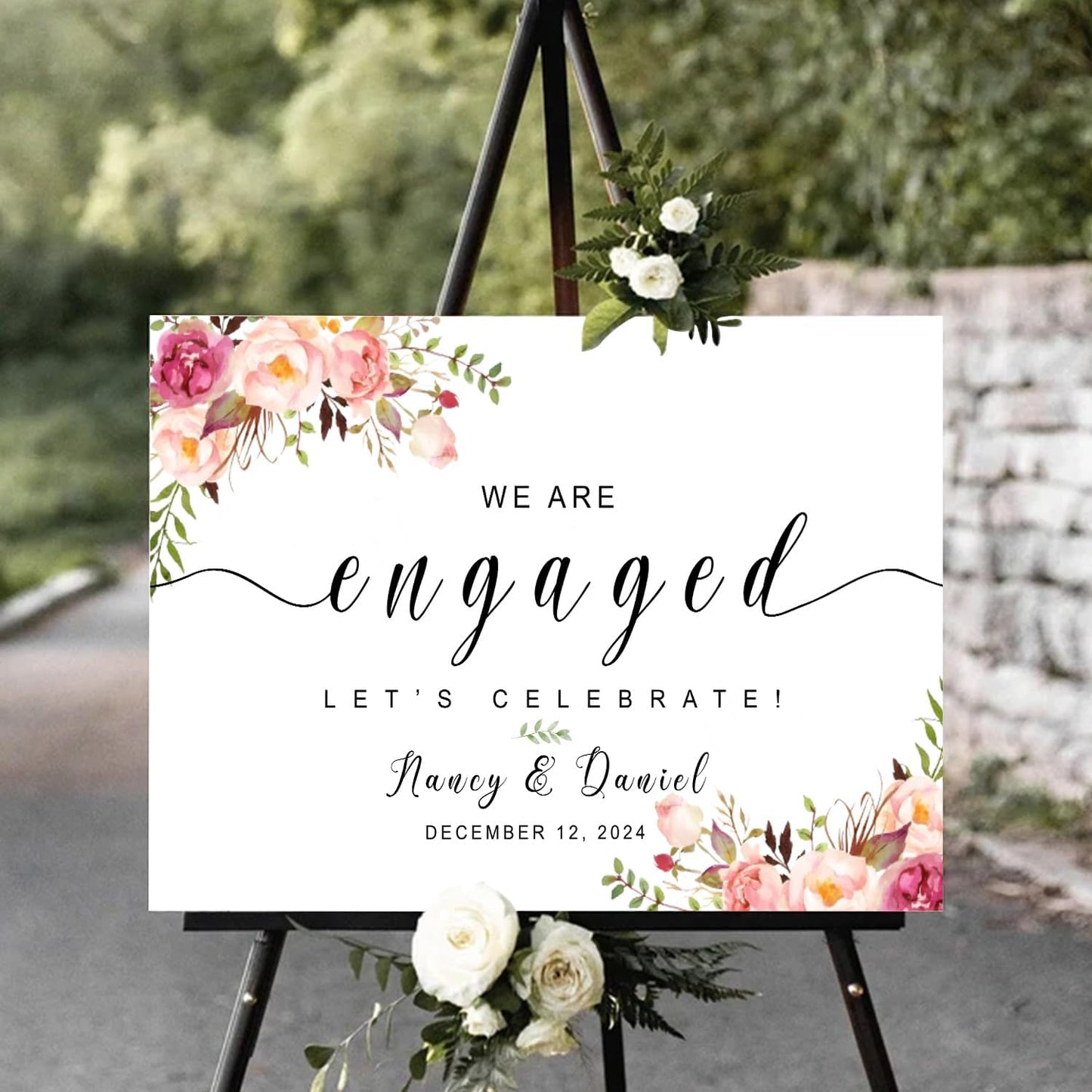 We Are Engaged Sign, Engagement Party Sign, Engagement Welcome Sign, Engagement Party Decorations, Engagement Sign With Stand, Engagement Welcome Signs For Ceremony