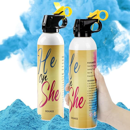Gender Reveal Fire Extinguisher Blue, Blue Gender Reveal Smoke Bombs Powder Cannon Spray Baby Shower Ideas Party Suppliers Baby Boy 100% Biodegradable 2 Pack