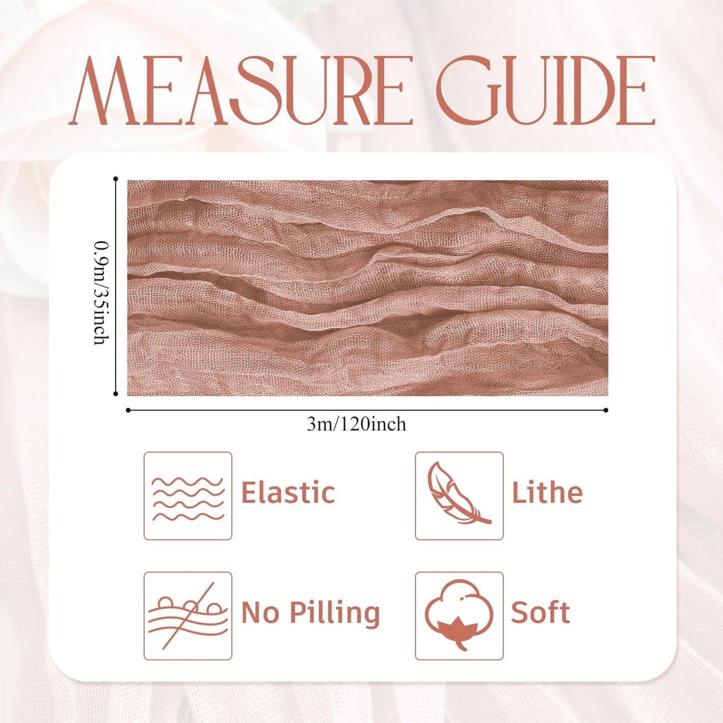Wokceer Cheesecloth Table Runner 4Pack 10FT Dusty Pink Boho Gauze Fall Christmas Cheese Cloth Table Runner for Party Easter Rustic Sheer Table Runners for Baby Bridal Shower Wedding