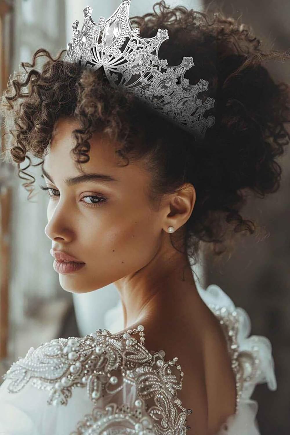 Rhinestone Headbands Crown for Women and Girls, Princess Tiaras Crown for Bridal, Crystal Queen Tiara Head Band Hair Accessories for Prom Wedding and Party