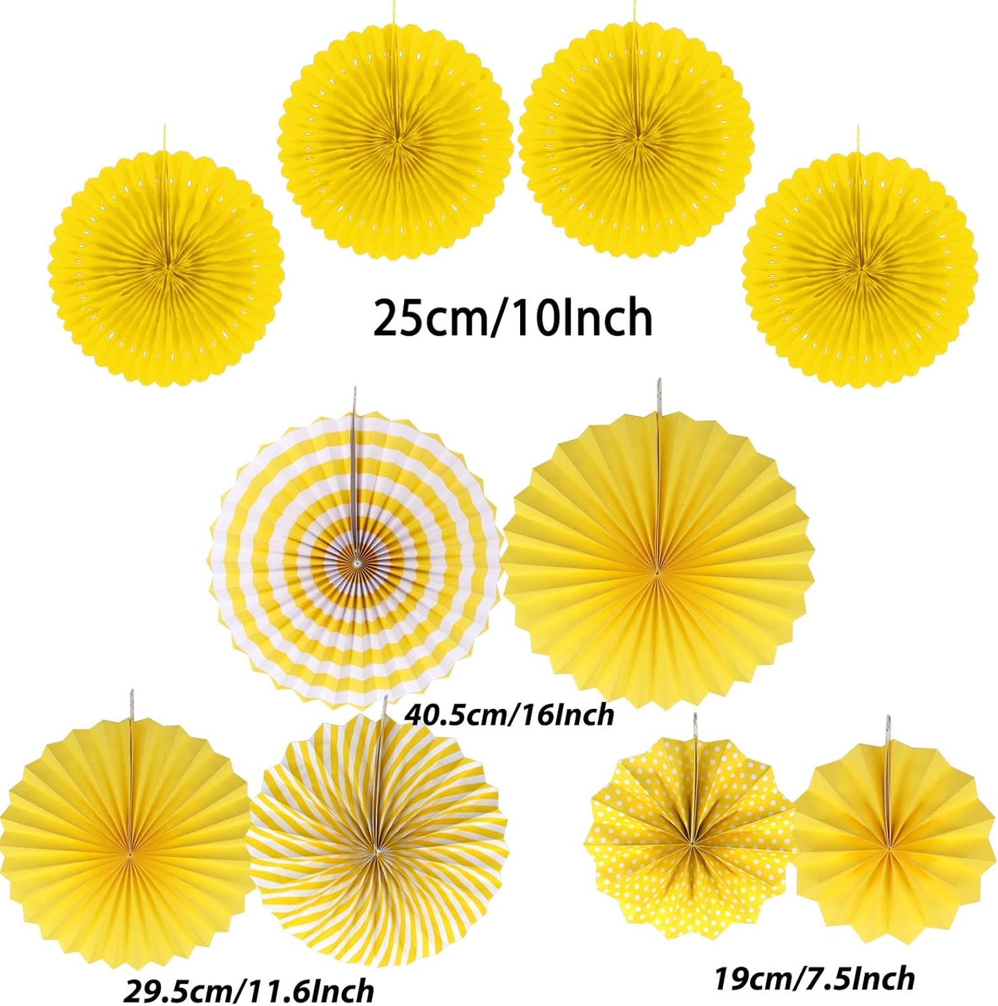 ZERODECO Party Decorations, 41 Pcs Yellow Papar Fans Pompoms Garlands String Tissue Paper Tassel for Graduation Congrats Grad New Years Spring Festival Wedding Birthday Party