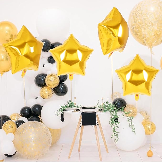 20 Pcs Star Balloons,18 Inch Star Foil Balloons,Stars Shaped Balloon Mylar Helium Balloon for Birthday Party Anniversary Wedding Baby Shower Decorations (Gold)