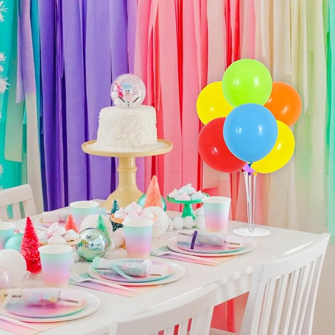 TONIFUL 4 Set Colourful Balloon Centerpieces for Table,Balloons Stand Kit for Rainbow Party Centerpieces Table Decorations,Birthday Decorations,Easter,Fiesta Mexican Themed Taco Decoration
