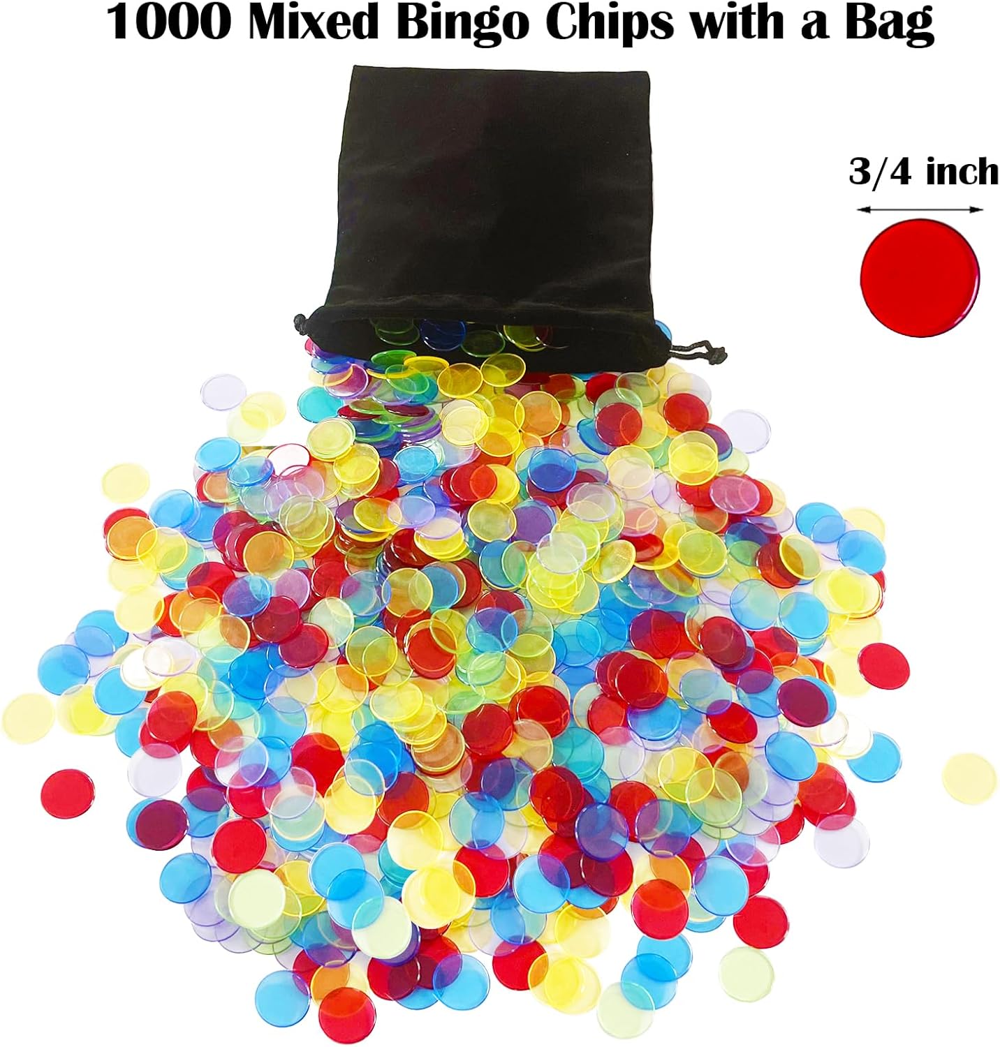 Yuanhe Complete Bingo Game Set - Includes 8" Metal Round Cage with Big Storage Bag,100 Bingo Cards,1000 Colorful Chips,75 Colored Balls and Masterboard, Ideal for Large Groups