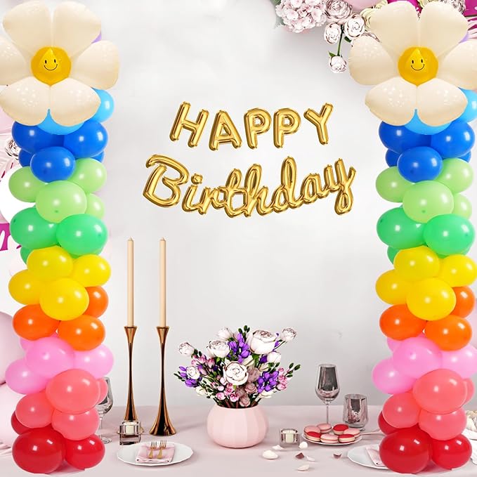 Tamodan Adjustable balloon columns set of 2 with balloons (Includes 100 Colorful Balloons), 78 Inch balloon tower Reusable Metal Telescopic Design for Weddings, Birthdays, Baby Showers.