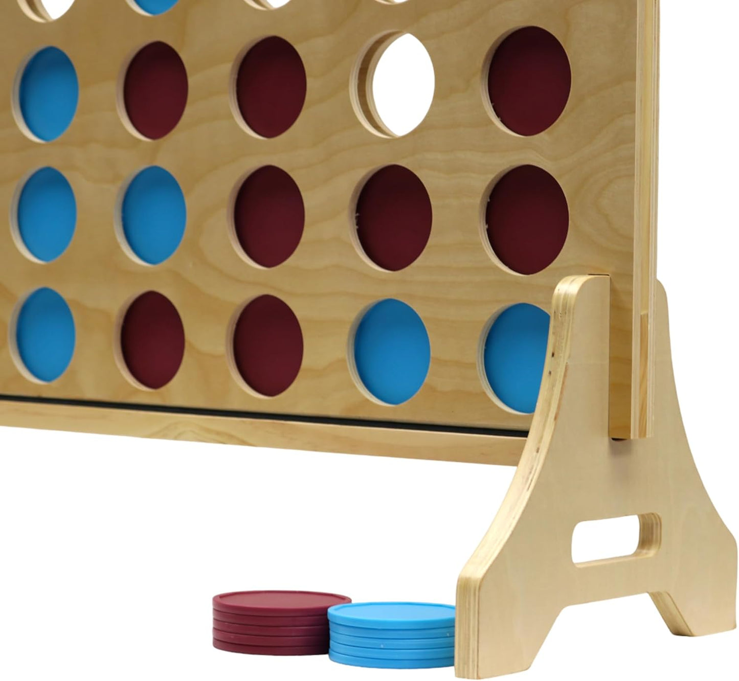 Tailgating Pros Premium Giant Four in a Row with Carrying Case - Jumbo Oversized Outdoor Yard Game - Connect Multiple Pucks in a Row to Win - Many Puck Colors Available!