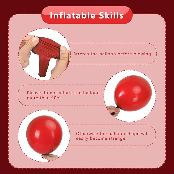Red Balloons Arch Kit,130pcs Red Balloons Garland,Different Sizes Latex Balloons for Birthday Party Graduation Baby Shower Wedding Balloon Decoration