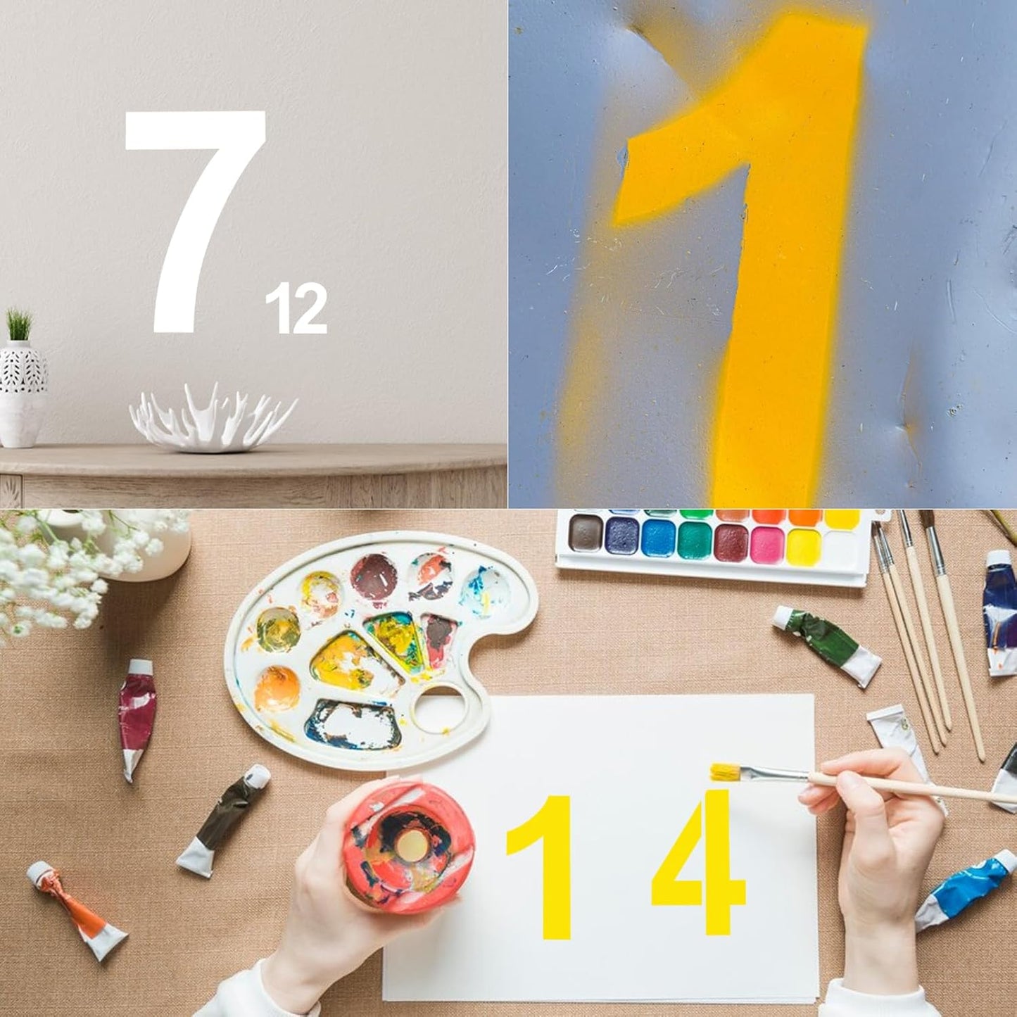 Plastic Number Stencils 8 Inch Reusable Digital Painting Templates Stencils 0-9 for Cake, Address Number, Painting, Mailbox Signs, Road Parking