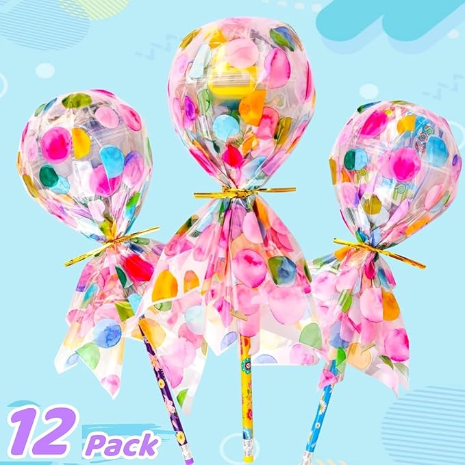 Giant Lollipop Party Favors, 12 Pack Candyland Themed Stationery Birthday Goodie Bags Return Gifts Classroom Rewards Students Gifts