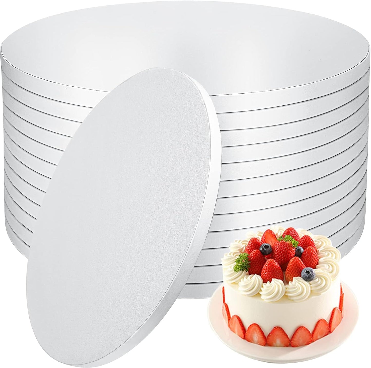 6 PCS Cake Drums 10 Inch, 10inch Drum, Cake Boards 10 Inch Round, 1/2" Thick Cardboard, Sturdy Circle, Base para Pastel