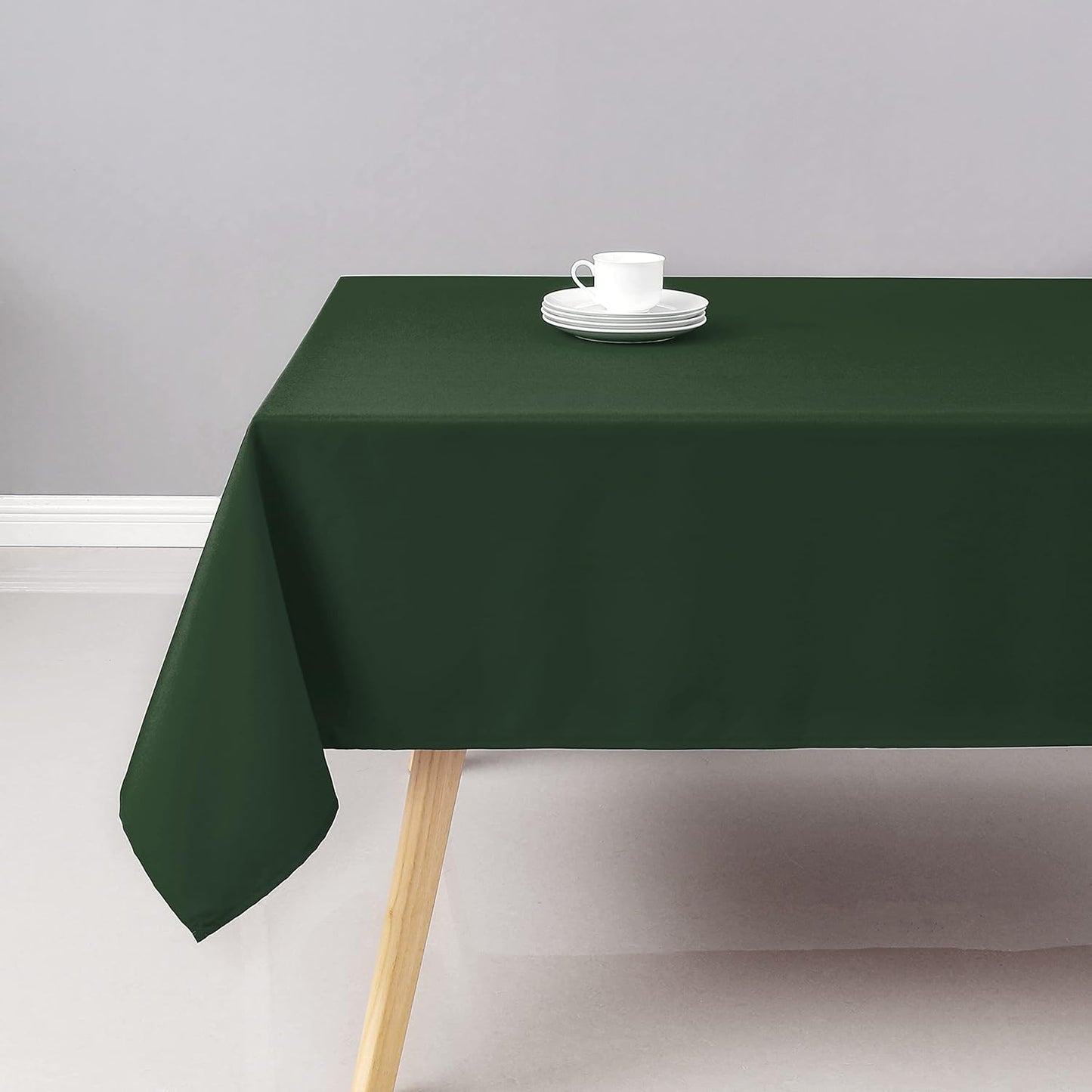 Wewoch Hunter Green Rectangle Tablecloth Wrinkle Resistant Washable Fabric Table Cloth for Dining, Kitchen, Parties, Weddings and Outdoor Use 60 Inch by 120 Inch