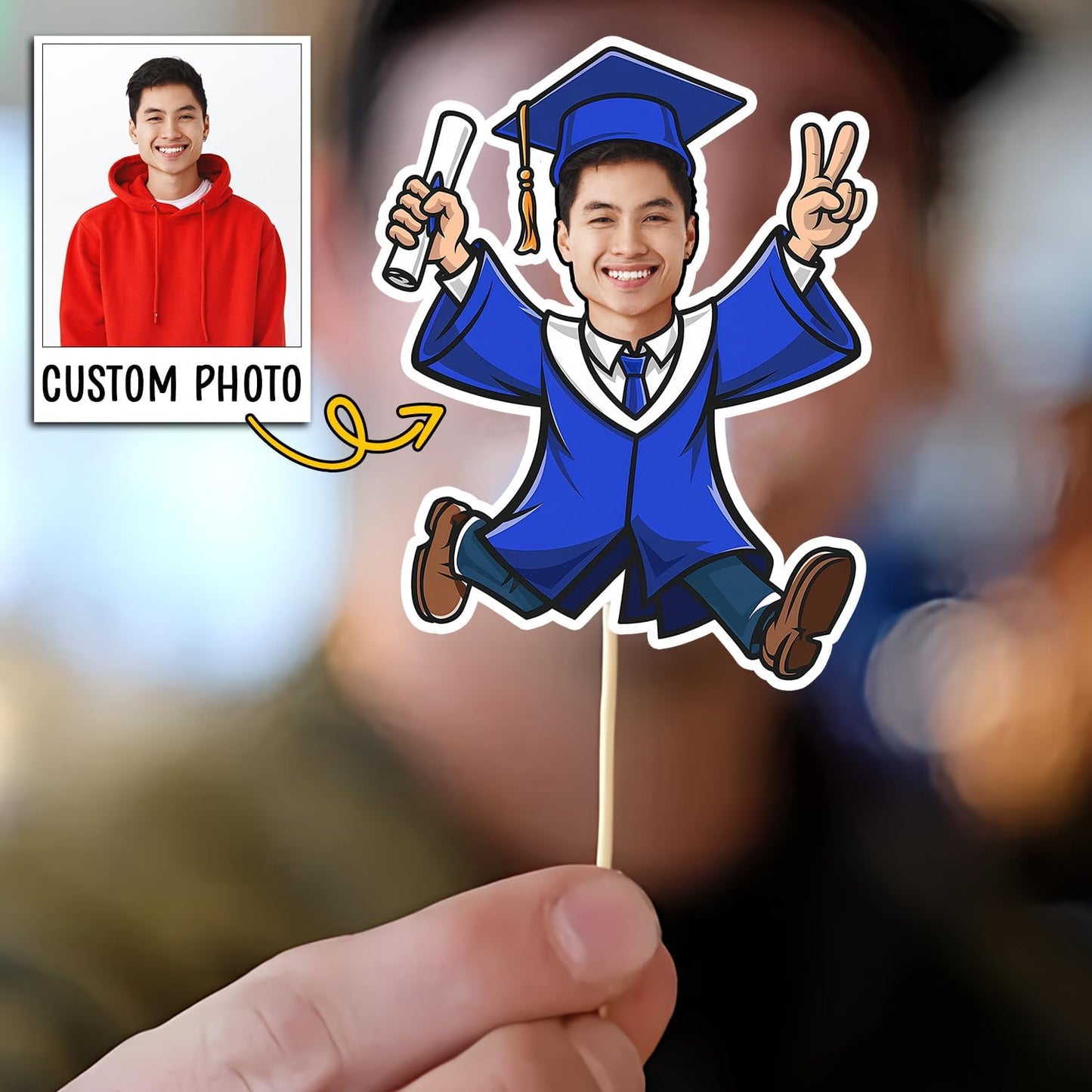 Graduation Cupcake Toppers 2025 - Personalized Graduation Cake Topper Class Of 2025, Custom Photo Christmas Decorations, Congrats Grad Party Supplies Unique Gifts