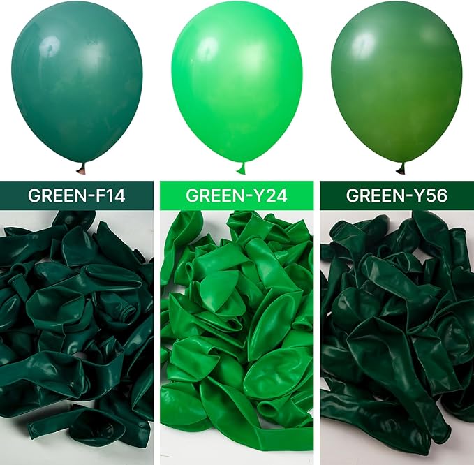 PartyWoo Dark Green Balloons 85pcs Different Sizes of 18 12 10 5 Inch Emerald Hunter Forest Green Balloon Arch Kit for Birthday Christmas Graduation Dinosaur Jungle Theme Party Decorations Green-Y56