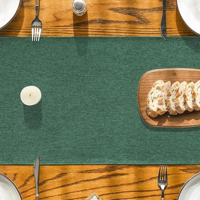 Artoid Mode Forest Green Table Runner, Seasonal Christmas Spring Washable Kitchen Dining Table Decoration for Home Party Decor 13x108 Inch