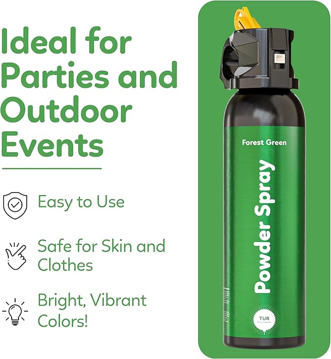 Green Smoke Bomb Powder Cannon Gender Reveal Fire Extinguisher Biodegradable| Launches 25ft | 10 Second Spray | Holi Color Decorations for Photoshoots, Festivals, Celebrations | TUR Party Supplies