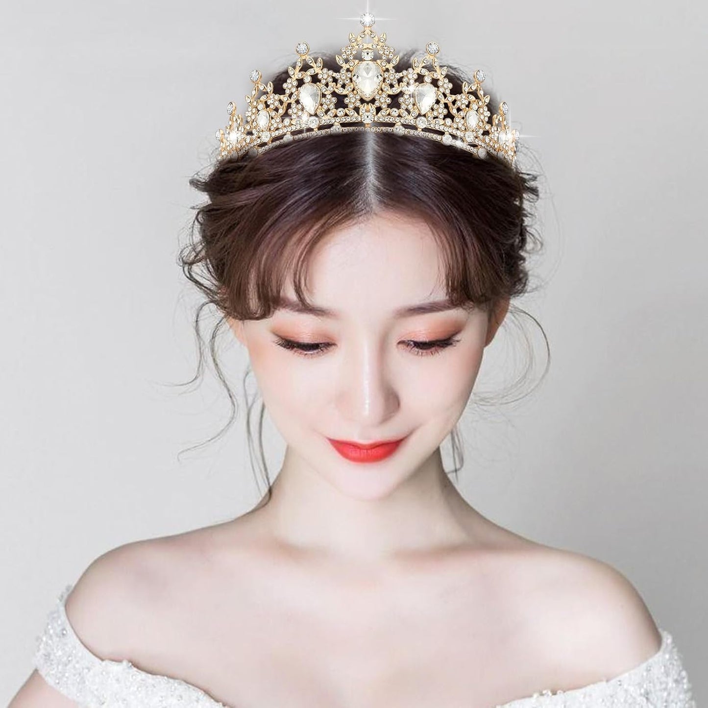 Crystal Tiaras & Crowns for Women, Bride Royal Queen Headband Princess Headpieces for Birthday Cake Crown & Prom Pageant Party