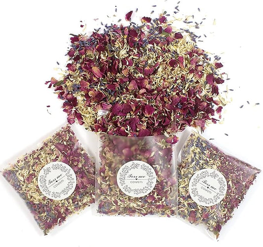 Party Confetti Natural Dried Flower Petals, 12 Packs Biodegradable Confetti Real Rose Petals for Wedding and Party Decoration