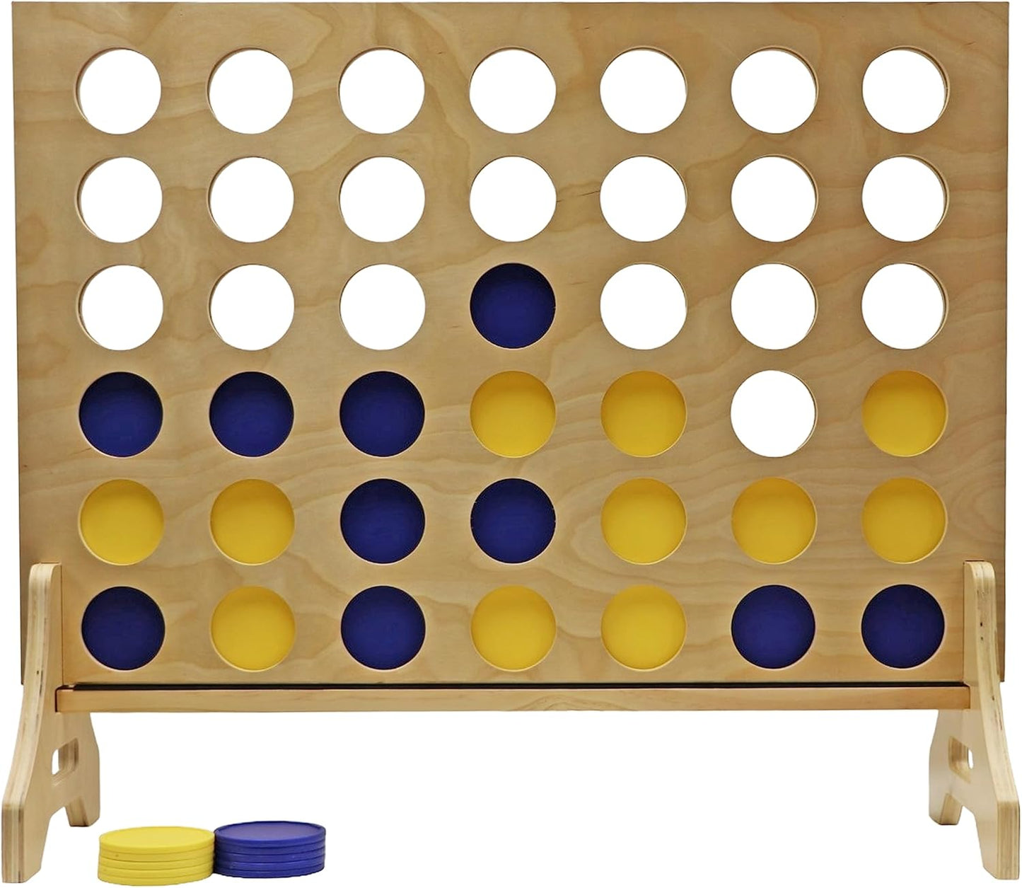 Tailgating Pros Premium Giant Four in a Row with Carrying Case - Jumbo Oversized Outdoor Yard Game - Connect Multiple Pucks in a Row to Win - Many Puck Colors Available!