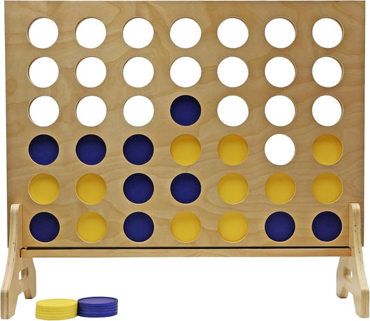 Tailgating Pros Premium Giant Four in a Row with Carrying Case - Jumbo Oversized Outdoor Yard Game - Connect Multiple Pucks in a Row to Win - Many Puck Colors Available!