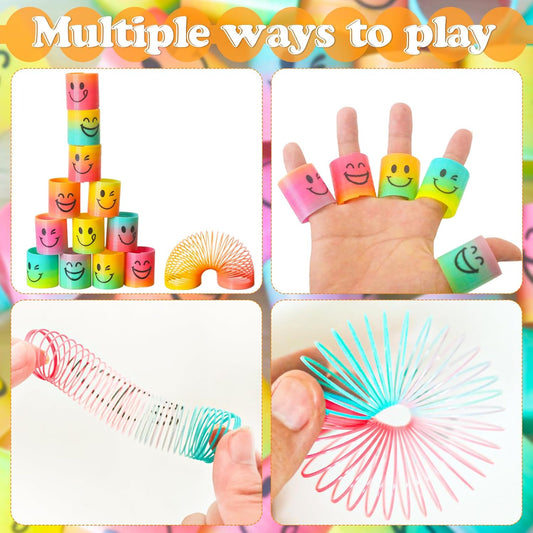 126 Pack Mini Spring Party Favors Toys Magic Fidget Stress Coil for Favor Carnival Prize Birthday Goodie Bag Stuffers for Kids Boys Girls