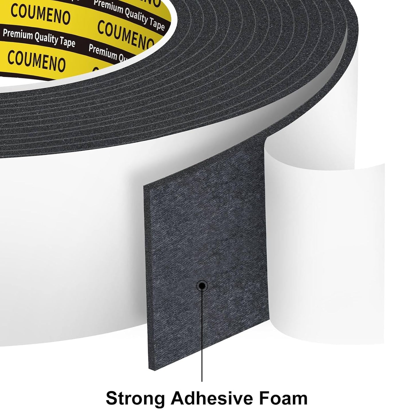 Double Sided Tape 2inX16.4FT, Mounting Tape Heavy Duty Removeable Foam Tape Strips, Strong Adhesive Tape Waterproof for Home Office Use, DIY Craft, Fixing, Pasting