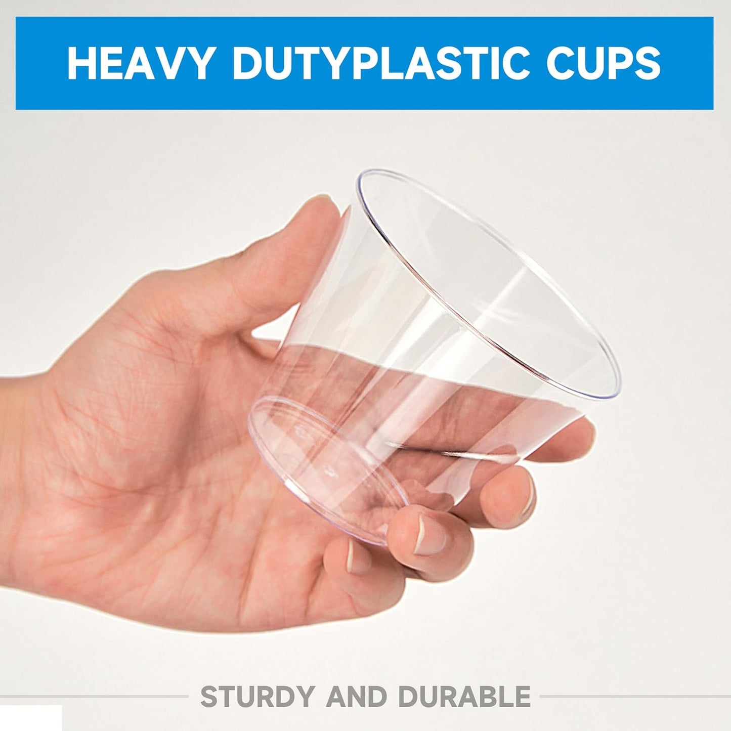 RACETOP 9 oz Clear Plastic Cups 100 packs, Disposable Plastic Party Cups Tumblers, Cocktail Cups, Perfect for Parties, Wedding and Events