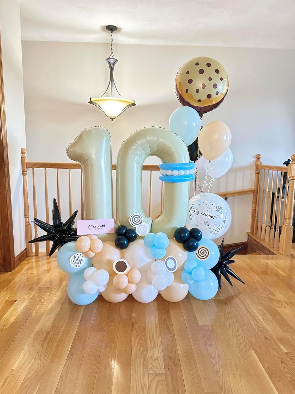 Smlpuame 40 Inch Beige Number 10 Balloons for 10th Birthday Decorations Boys Girl, Giant Self-Sealing Cream Foil Number 0-10 White Sand Balloon for Women Men Party Anniversary Baby Shower Supplies