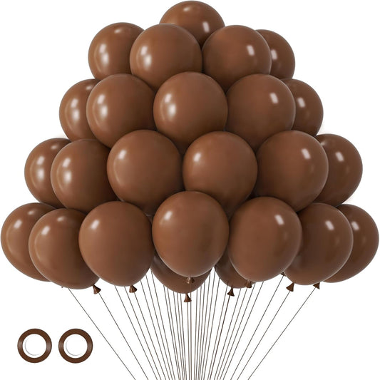 105pcs Coffee Balloons 12inch Party Latex Balloons for Boys Girls Birthday Baby Shower Gender Reveal Wedding Sunflower Party Decorations