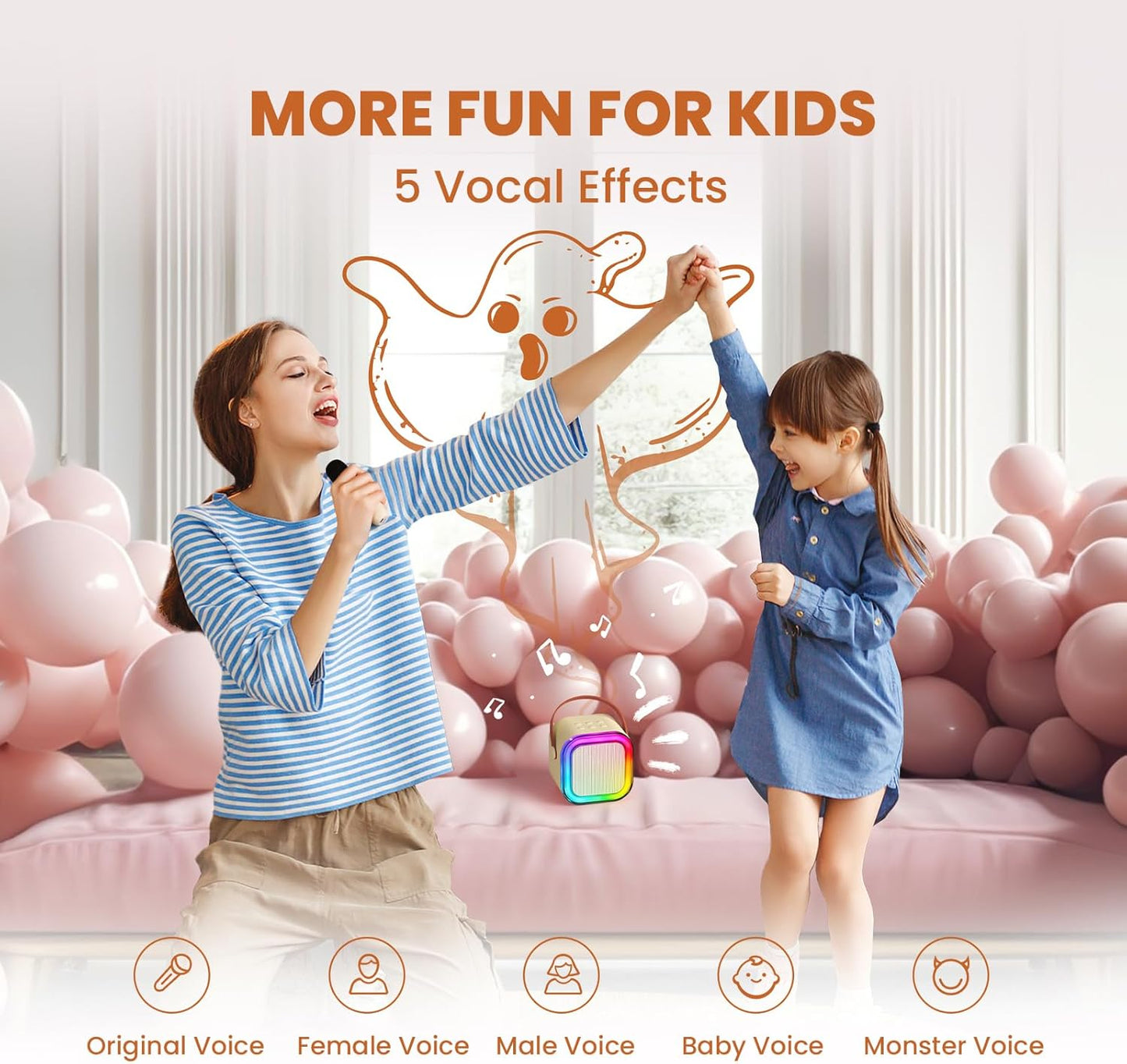 Mini Karaoke Machine for Kids, 2025 TOP Toys Christmas Birthday Gifts Ideas for Girls Ages 4, 5, 6, 7, 8, 9, 10, 12+ Years Old, Portable MP3 Player with 2 Wireless Mics for Party