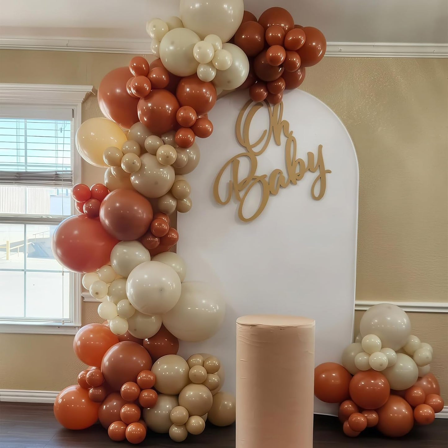 Brown Balloons Garland Arch Kit, Retro Brown Nude Balloons Arch, Tan Ivory Balloon, Burnt Orange White Sand Balloon for Thanksgiving Fall Autumn Pumpkin Neutral Baby Shower Birthday Party Decorations