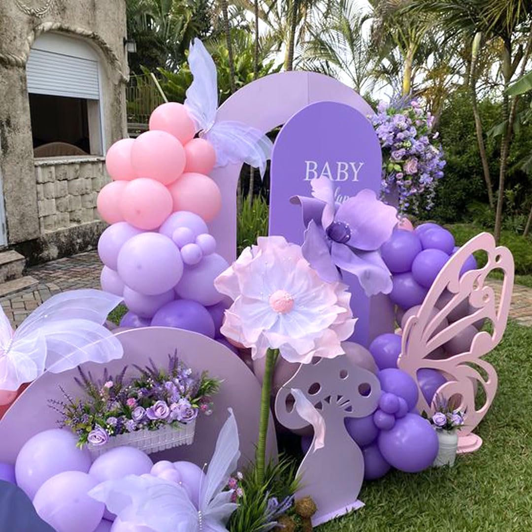 Pink and Purple Party Balloons, 50Pcs 12 Inch Purple Pink Balloons, Metallic Pink Purple Latex Balloons Birthday Party Balloons for Birthday Wedding Bridal Shower Party Decorations