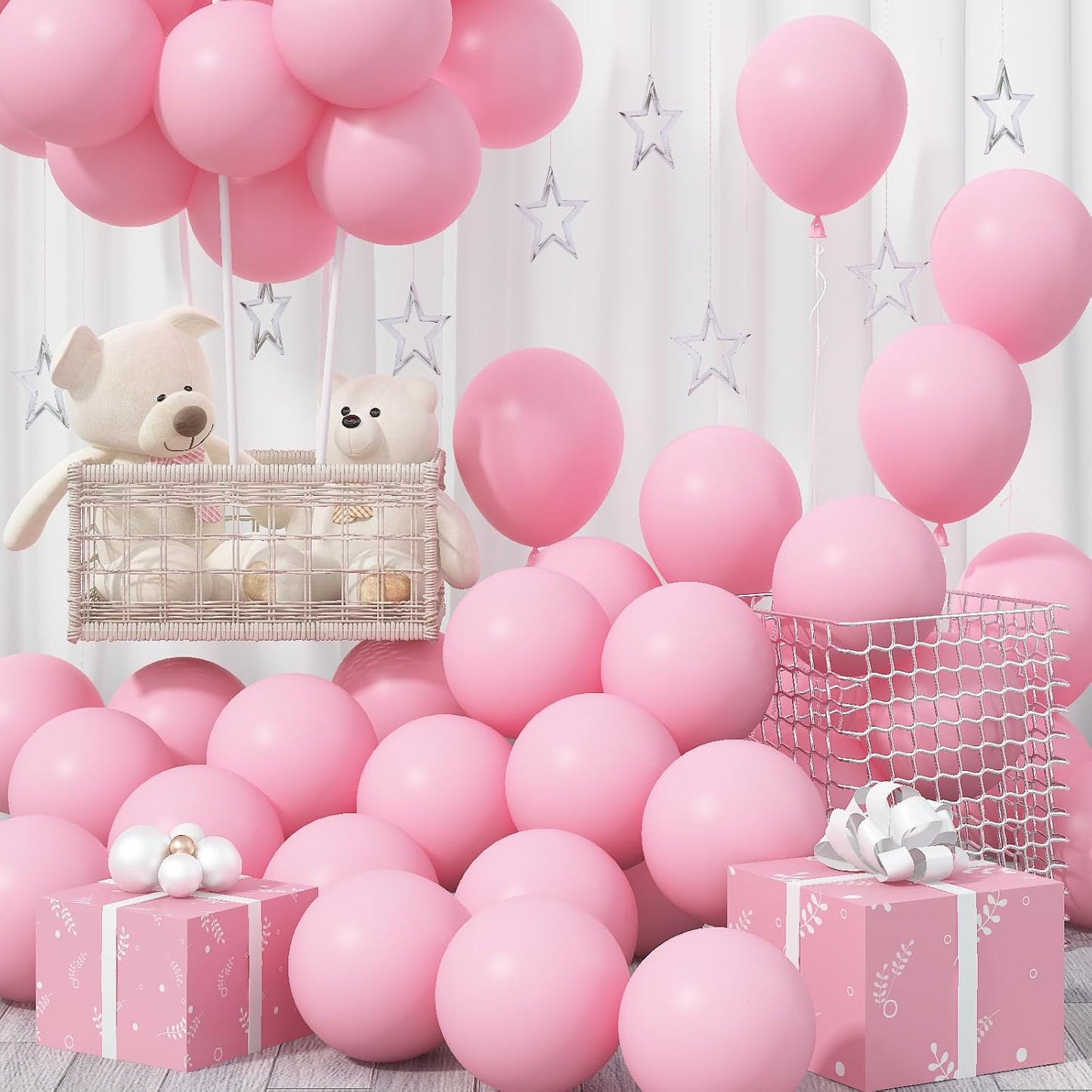 Pastel Pink Balloons - 30 Pcs, 12 Inch, Light Pink, Helium, Baby Shower, Princess Birthday Party Decorations