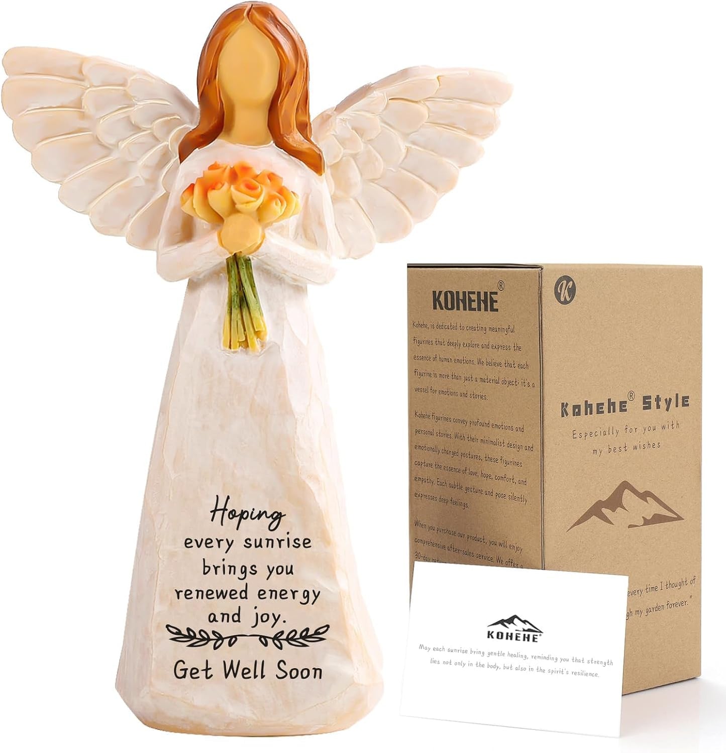 Get Well Gifts for Women,5.5'' Get Well Soon Angel Figurine,Unique Encouragement Gifts for New Mom,Grandma,Sister and Best Friend